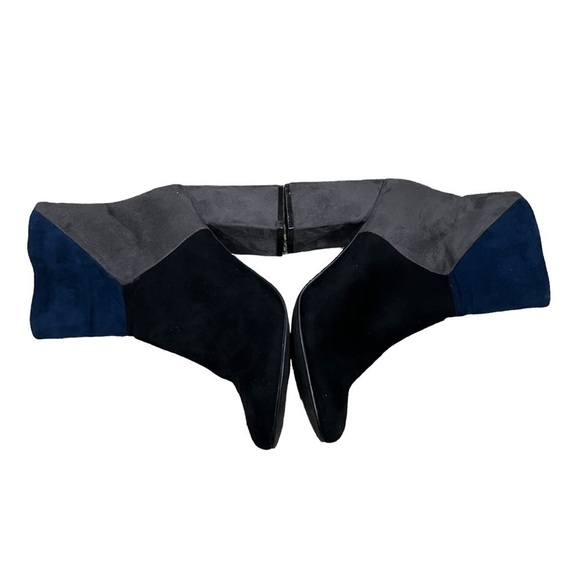 Prima Riga Gray Black Blue Color Block Ankle Boots Size 41 Women’s - Picture 6 of 8